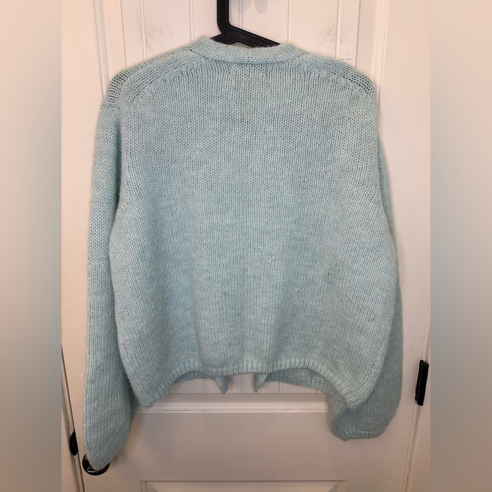 Banana Republic Mint Green Open-Front Mohair Blend Cardigan medium - Picture 5 of 6